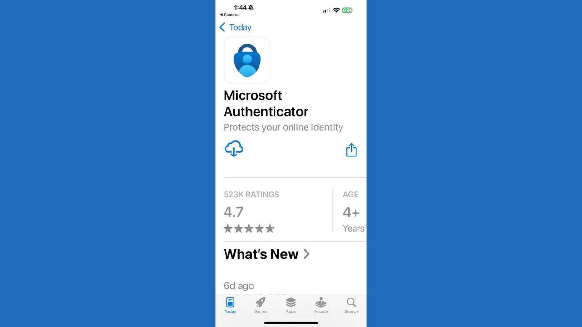 Microsoft Authenticator app in Apps store on iPhone (Kurt "CyberGuy" Knutsson)