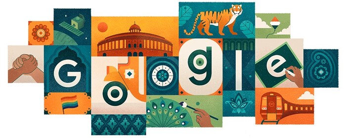 2019: India-born, Copenhagen-based artist Shaivalini Kumar created a Doodle showcasing traditional textile patterns. The artwork represented the intricate and harmonious patchwork of India’s diverse cultures. (Image: Google.com) 2019: India-born, Copenhagen-based artist Shaivalini Kumar created a Doodle showcasing traditional textile patterns. The artwork represented the intricate and harmonious patchwork of India’s diverse cultures. (Image: Google.com)