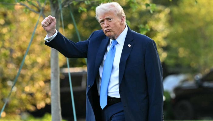 Donald Trump gestures during an event in this undated image. — AFP
