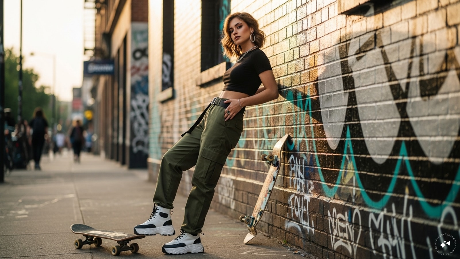  Cargo Pants: Cargo pants, with their utilitarian pockets and relaxed fit, were a streetwear staple in the 2000s. Today, they’ve returned as a fashion-forward choice, blending comfort and style, often paired with crop tops or chunky sneakers for a modern twist.